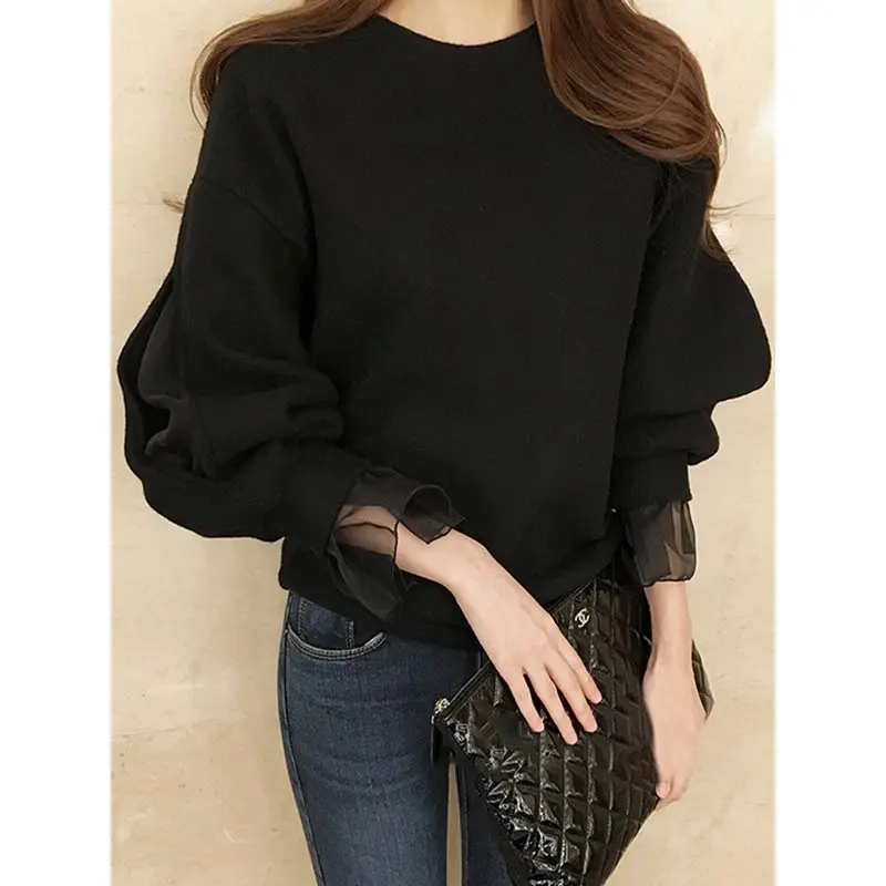 Najtaniej Jesienne zimowe ubrania dorywczo luźne z długim rękawem Patchwork długi sweter z kapturem bluzy damskie bluza gruby elegancki koreański styl