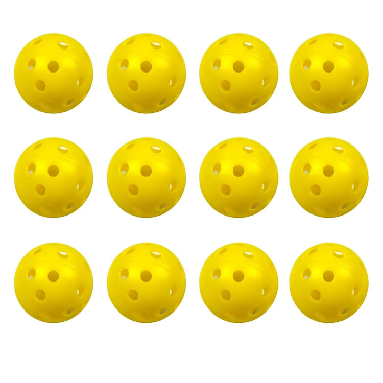 Yellow 12pcs GOG мячи для гольфа, Пластиковые Мячи для игры в гольф, полый воздушный поток, спортивные аксессуары для гольфа, Детские мячи для игры, 12 шт., 4 см - Цвет: Yellow 12pcs