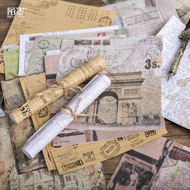 

4 Designs Mixed 8 Sheets Vintage Deco Fashion Sticky Paper Stickers 16.5cm*16.5cm