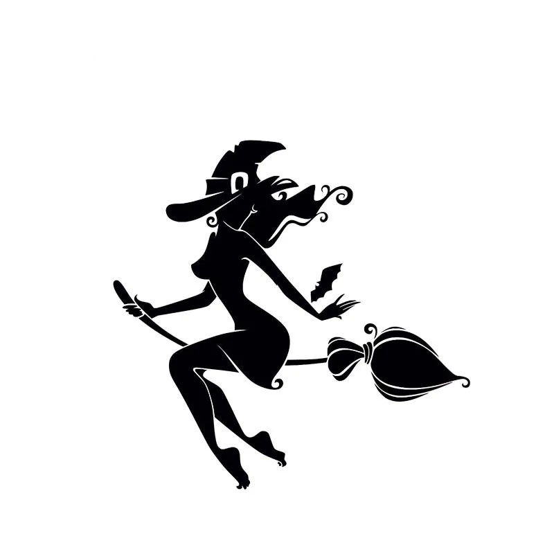 

Creative Flying Sexy Witch Girl Fashion Silhoutte Design Cover Scratches Waterproof Pvc 14cm X 13.5CM