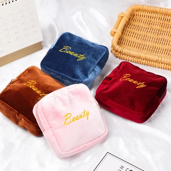 

Hot Diaper Sanitary Napkin Storage Bag Canvas Sanitary Pads Package Bags Coin Purse Jewelry Organizer Credit Card Pouch Case