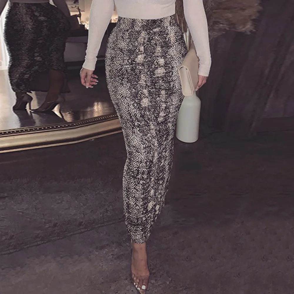 sexy skirt women leopard print bodycon high waist tight pencil