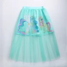 Юбка для маленьких девочек; Повседневная сетчатая юбка-пачка принцессы с рисунком для девочек; милая детская одежда с пони; короткое платье с пузырьками