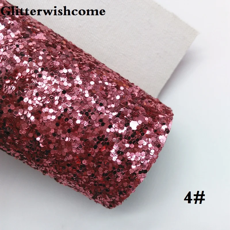 Glitterwishcome 21X29 см A4 Размер синтетическая кожа, плотная блестящая кожа ткань винил для бантов, GM021A - Цвет: 4