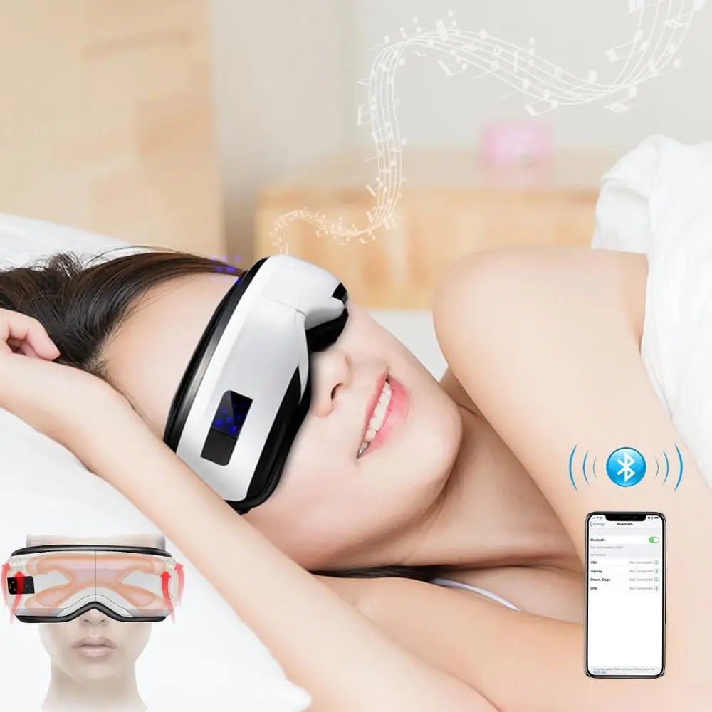 

Electric Bluetooth Eye Massager Mask Migraine Vision Improvement Dry Eye Care Massage Vibration Heated Tools Music Eye Relax