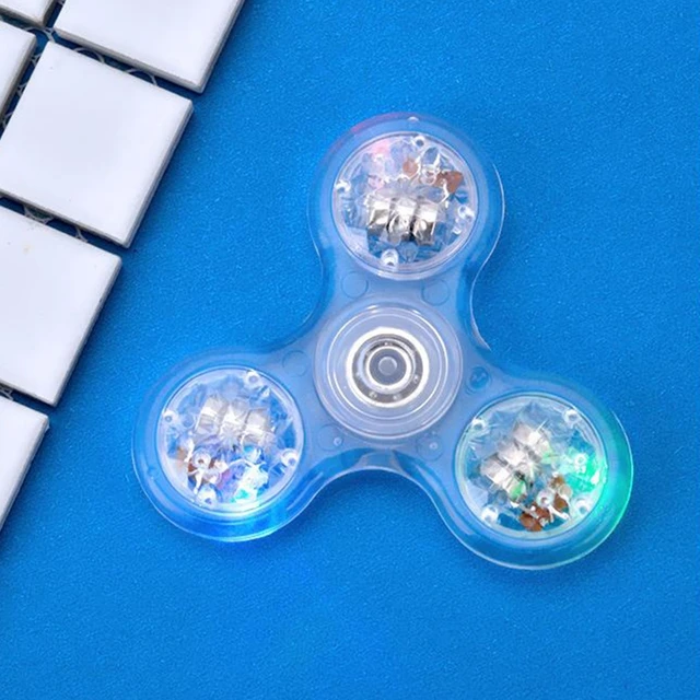 New LED Light Fidget Spinner,Rainbow Fidget Toy Light Finger Hand Spinner for Kids Adults 3