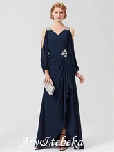 A-Line Mother of the Bride Dress High Low V Neck Asymmetrical Chiffon with Sash / Ribbon Pleats Beading 2021