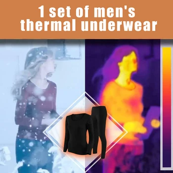 

Newly Men Seamless Elastic Thermals Inner Wear Solid Color Warm Slim Underwear for Winter CTN88