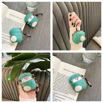 

Cartoon Cute Little Dinosaur AirPods Protective Sleeve Silicone 2 Bluetooth Apple Headset Generation Ins Applicatio Box Wir E7E1