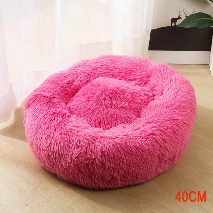 Pet Dog Bed Mat Round Step-On Plush Mattress Warm Pet Bed for Dogs Cats K888