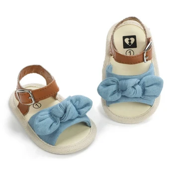 

Summer Baby Girl Bow-Knot Sandal Girls Clogs Fashion Infant Baby Girl Soft Sole Sandals With Bowknot Toddler Striped Shoes