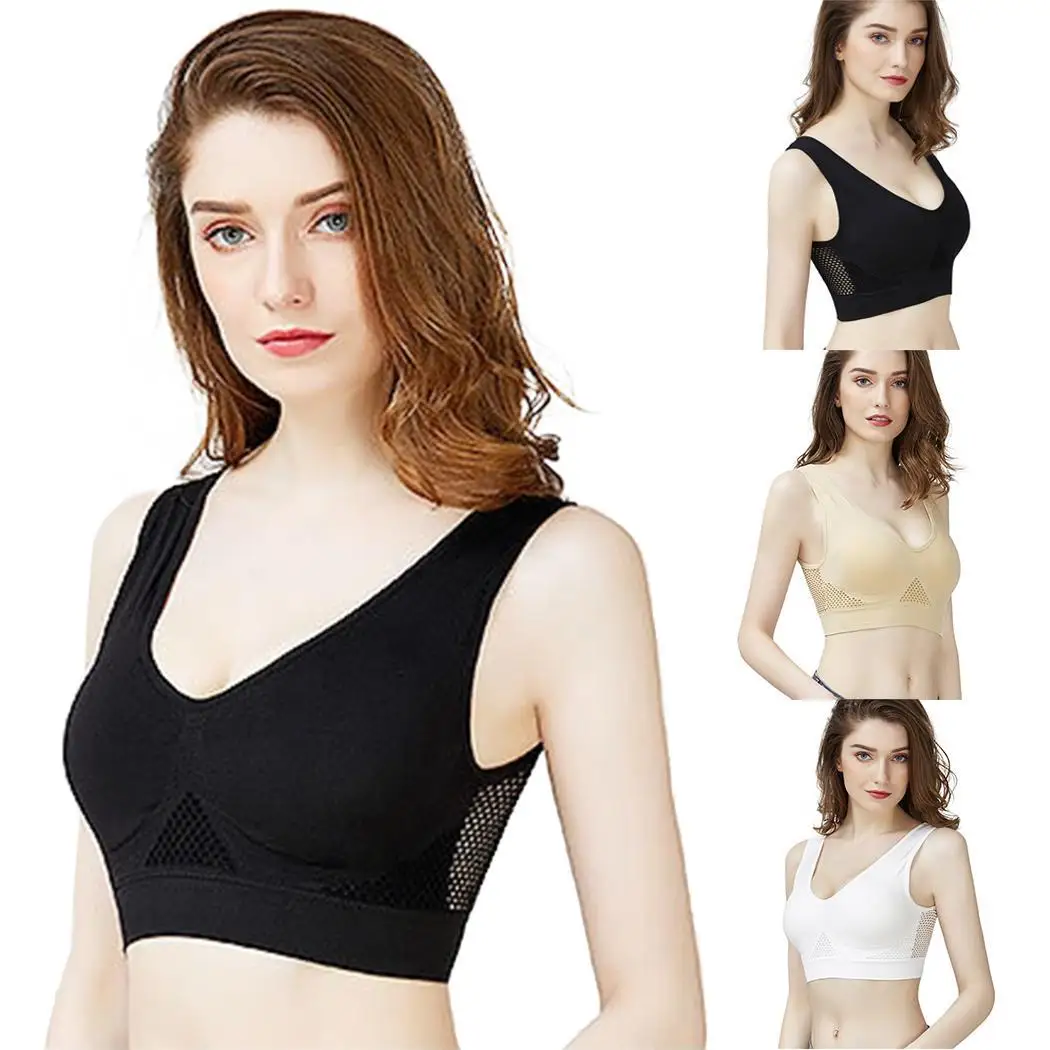 Women Casual Workout Yoga Clothes Activewear Zipper Sports Elastic Bra Sleeveless Patchwork O-Neck