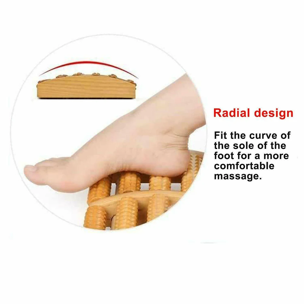 Большой двойной роликовый массажер для ног ноги пятки боль снимает боль расслабляющий стресс деревянный массажер для ног машина