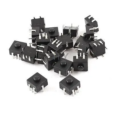 

20pcs 12 x 12 x 11mm Round Pushbutton 7-Pin Momentary Tactile Switch AC 220V 10A