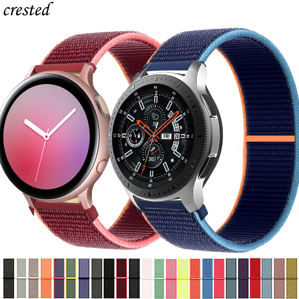 Ремешок нейлоновый для Galaxy Watch 3 браслет active 2 Samsung Gear S3 Frontier Huawei watch GT 2e pro 20 мм/22 мм 45