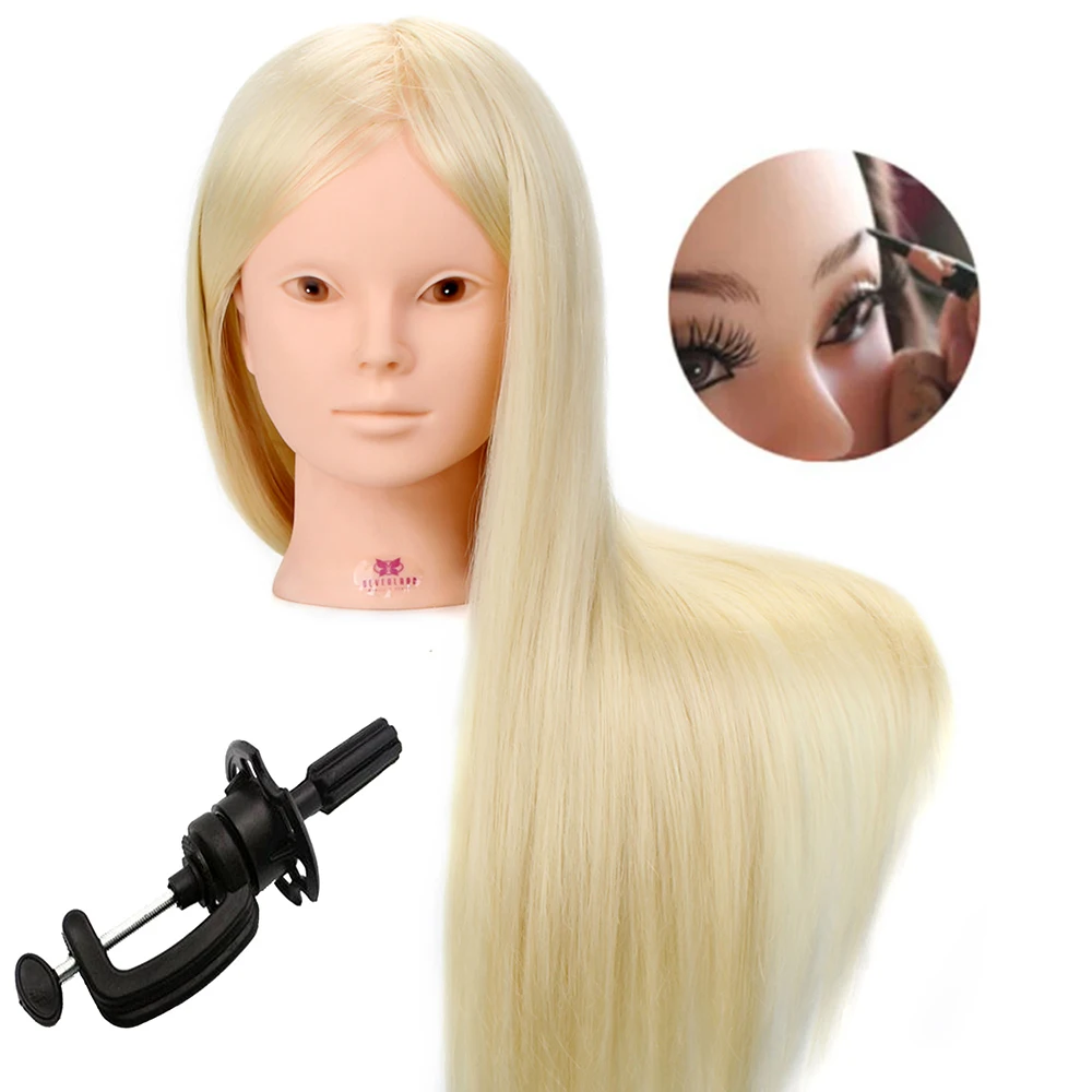 Цена Neverland 60% настоящие человеческие волосы манекен голова для макияжа прически профессиональная практика манекен головы куклы с белыми светлым...