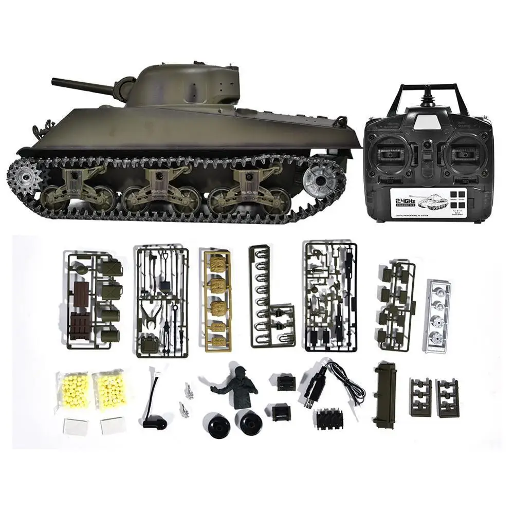 Heng Long 3889-1 2,4 GHz rc Танк 1/16 пульт дистанционного управления немецкий леопард 2 A6 боевой танк мировой симулятор Танк модель игрушки Детский подарок - Цвет: 3898-1ShermanM4A36.0