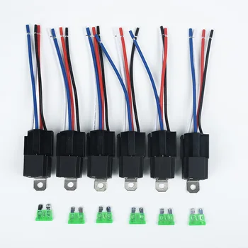 

6Pack OLS 30A Fuse Relay Switch Harness Kit 12V/DC 4-Pin SPST Automotive Relays