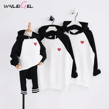 

WLG spring fanshion family matching hoodies family cotton print hooded sweatshirt mother/father/kid casaul soft sweatshirt