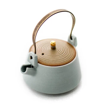 

225ML Retro teapot ceramic teapot Kungfu teapot household tea maker Ruyao single pot large Japanese style