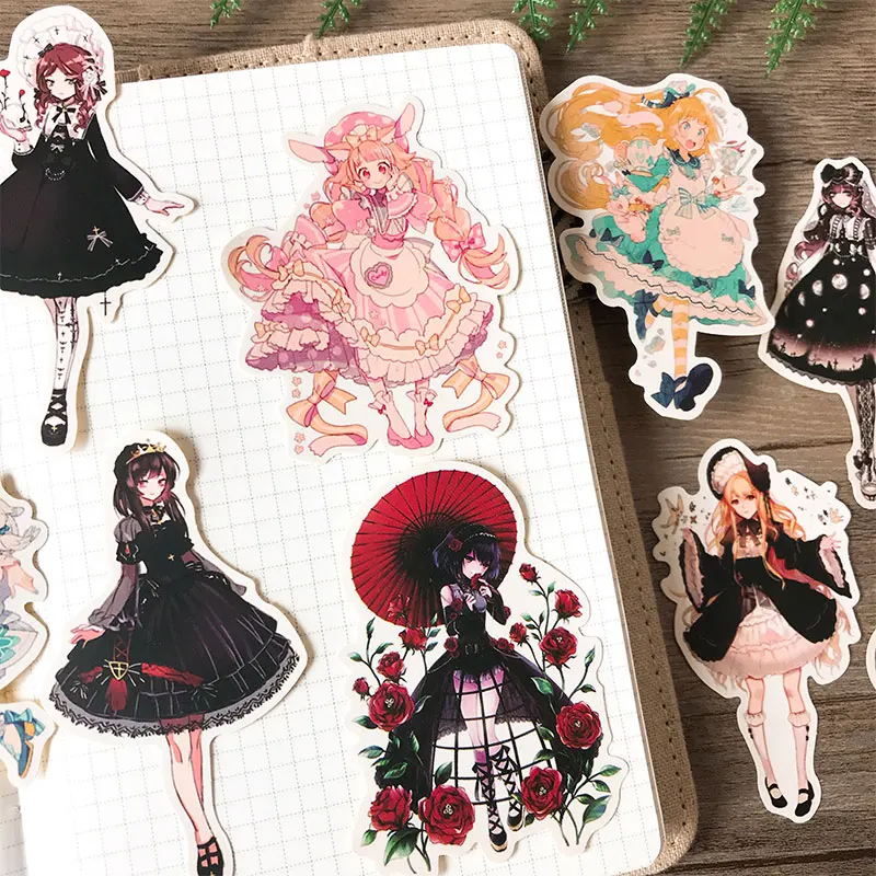 

18Pcs/Set Beautiful Flower Lolita Girls Vintage Sticker DIY Craft Scrapbooking Album Journal Happy Planner Decorative Stickers