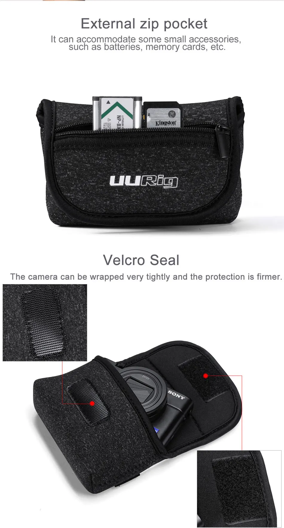 UURig R014 Защитная переносная дорожная сумка для sony RX100 VII для Canon G7X Mark III камера для точечной съемки Портативная сумка для хранения/коробка