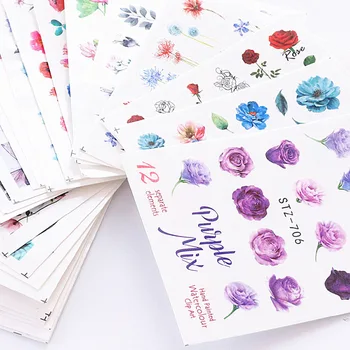 

Newly Nail Art Stickers Water Transfer Ink Flower Nail Decals for Nails Decor DIY CLA88