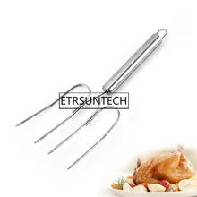100pcs Stainless Steel Turkey Lifter Oven Roasting Poultry Chicken Fork Kitchen BBQ Barbeque Tools