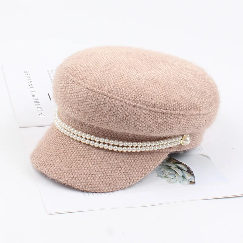 Cotton Newsboy Cap Women Winter Caps Military Vintage Flat Top