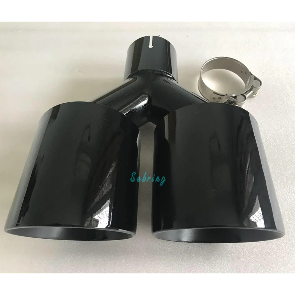 

Stainless steel Black skew double Universal Car accessories modification Automobile exhaust pipe Muffler