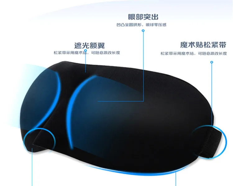 

Suitable for 3D Seemless Stereo Eye Patch Breathable Blackout Eye Protection Men's Women's Comfortable Eyeshade, Earplugs Black