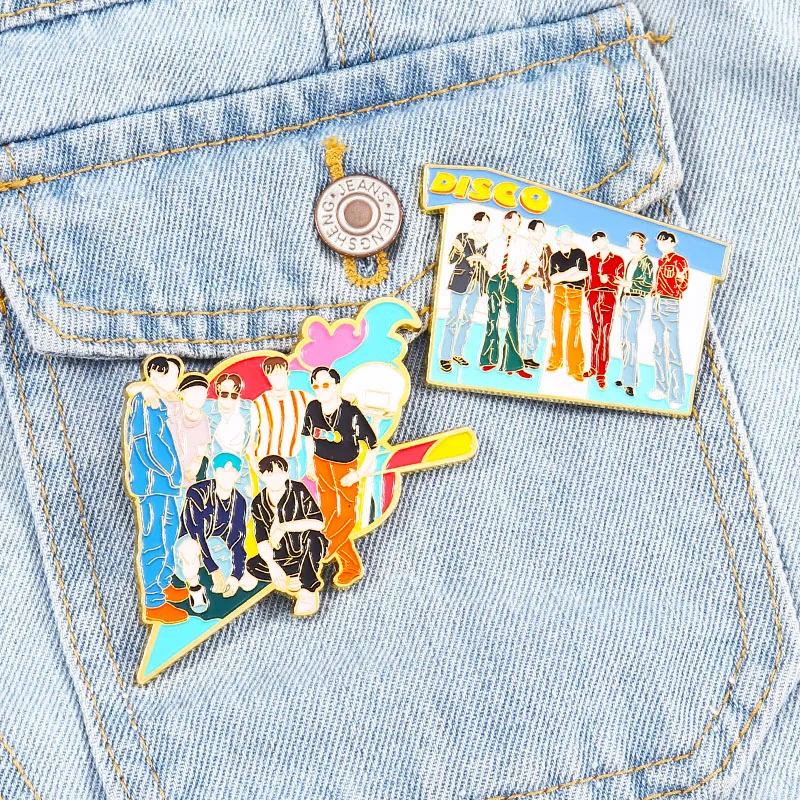 Брошь Kpop Bangtan Boys ювелирная брошь в виде сердца коллекция булавок мультяшный