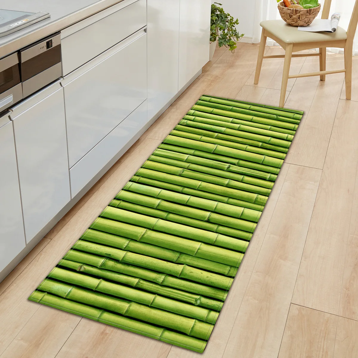 Bamboo Painting Welcome Doormat Long Floor Mats Kitchen Carpet