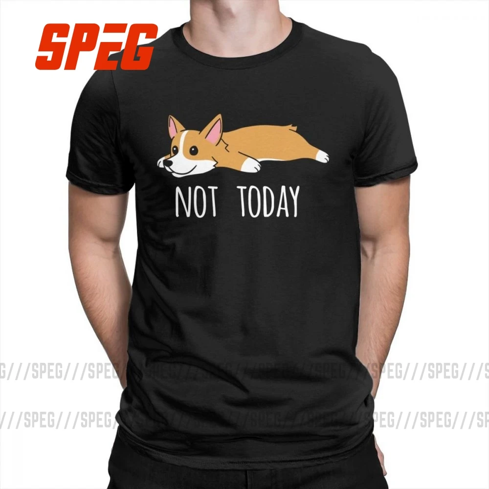 Прикольные креативные футболки Not Today Corgi Dog мужская одежда с коротким рукавом