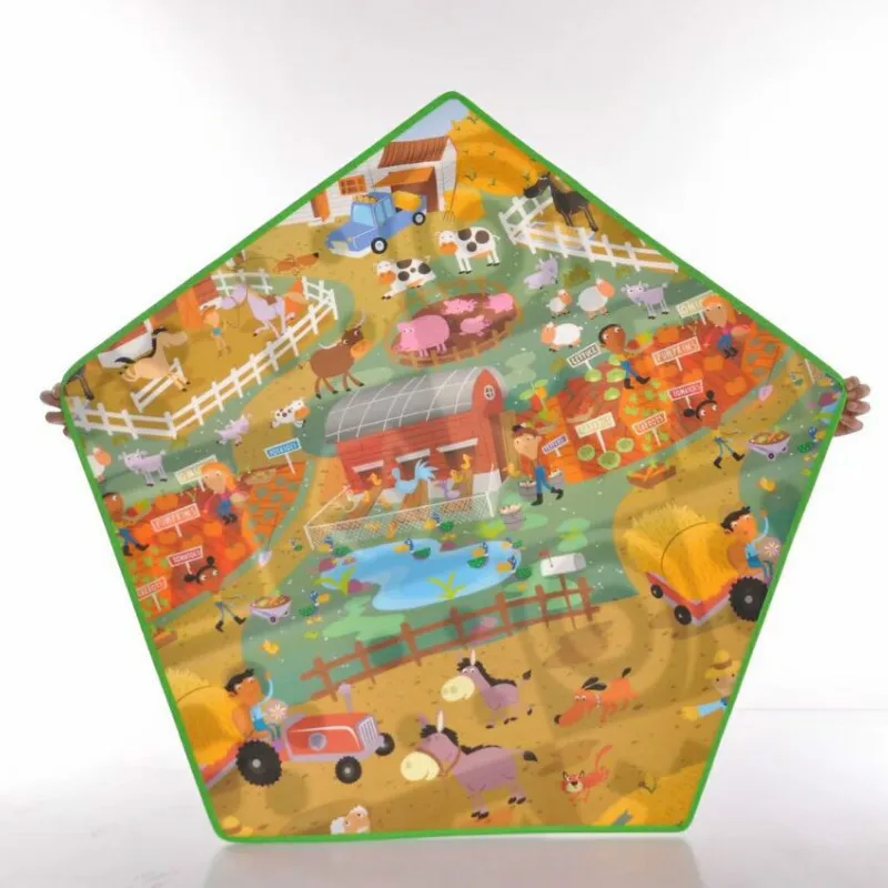 Play mat Детский игровой забор Легкая установка складной детский ползающий Пентагон детский манеж безопасный забор с игрушками бассейн для детей - Цвет: Play mat