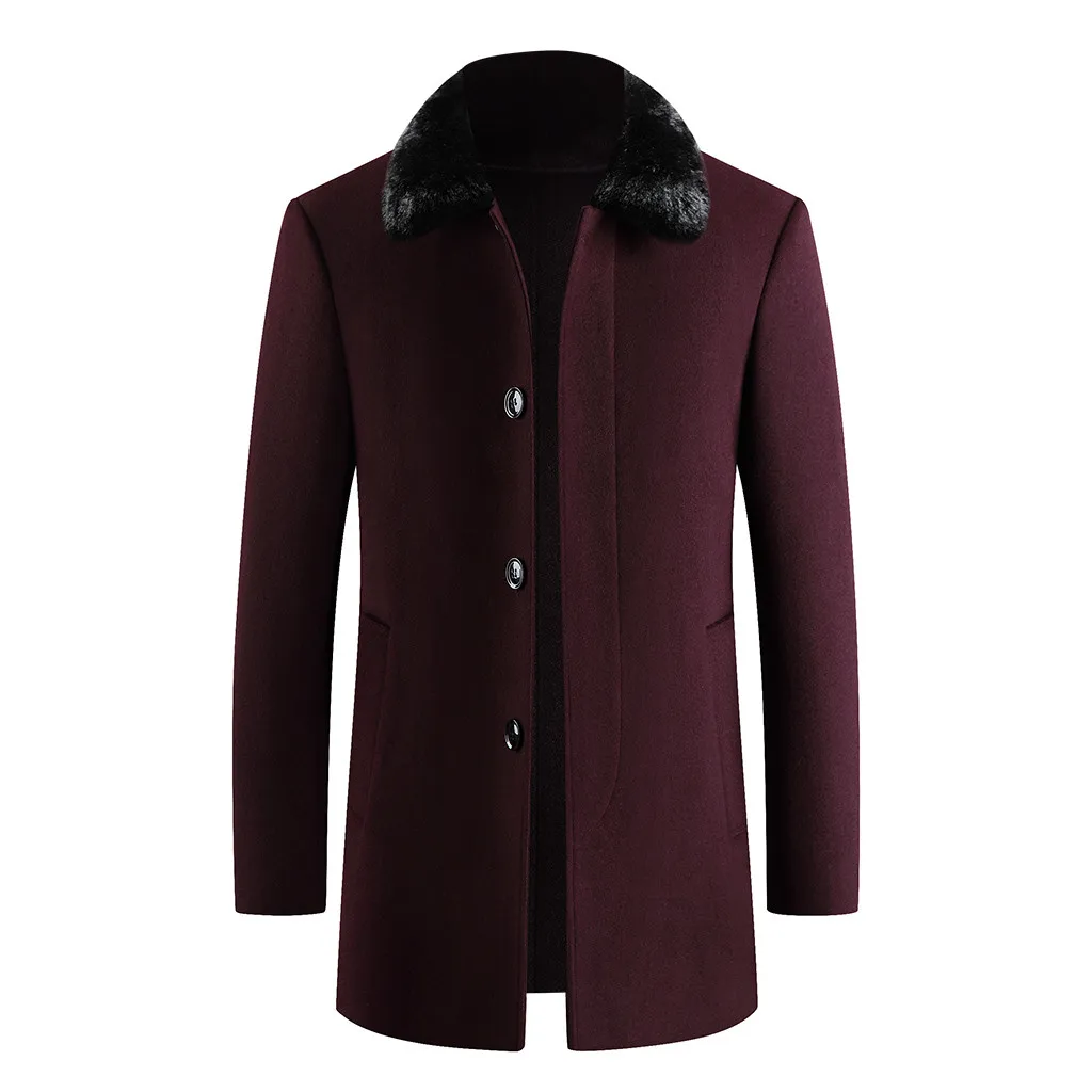 Зимнее Мужское пальто из шерсти и смеси, мужские куртки с длинным рукавом, зимняя элегантная мужская куртка, черные, серые, Красные Теплые пальто для мужчин, abrigo hombre