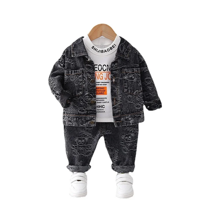 

New Spring Autumn Baby Boys Girls Clothes Children Fashion Jacket T-Shirt Pants 3Pcs/Set Toddler Sports Costume Kids Tracksuits