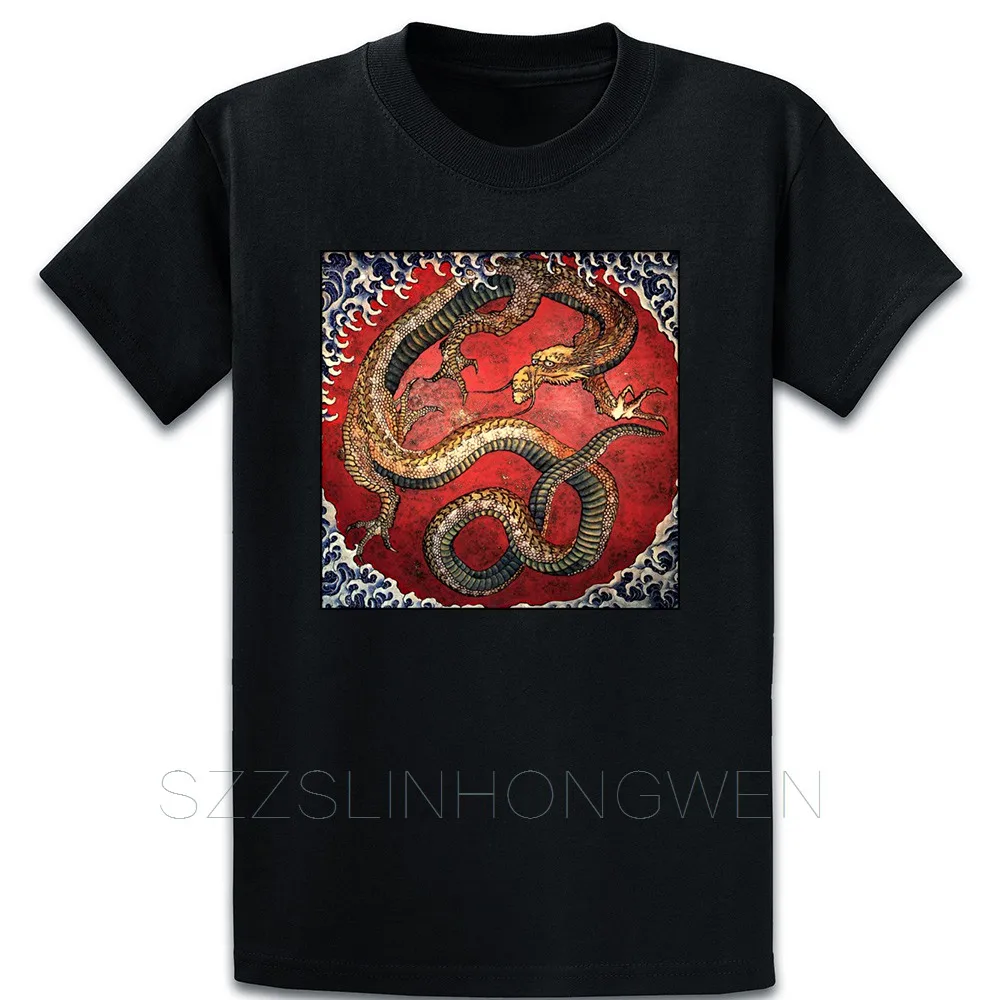 Water Dragon By Hokusai T Shirt Tee Designs Building Spring Slim Fitness Round Collar Outfit |