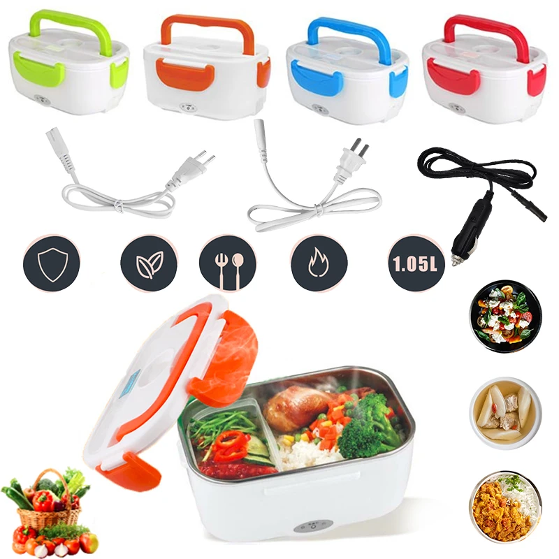 220v 110v ogle yemegi yemek kabi tasinabilir elektrikli isitma gida isiticisi isitici pirinc konteyner yemek setleri ev araba icin lunch boxes aliexpress