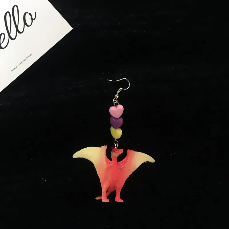 Новинка 8090s Harajuku милые серьги-висюльки с динозавром в виде сердца для крутой Девушки вечерние Ювелирные изделия Подарки винтажный эксклюзивный дизайн для женщин