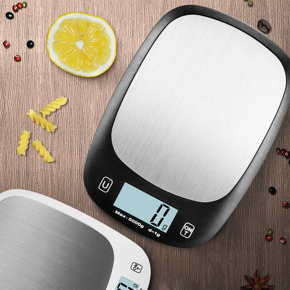 

Cooking Food digital Kitchen Scale 11lb 5kg Stainless Steel Platform Weight Balance LCD Backlight Portable Measuring Tools