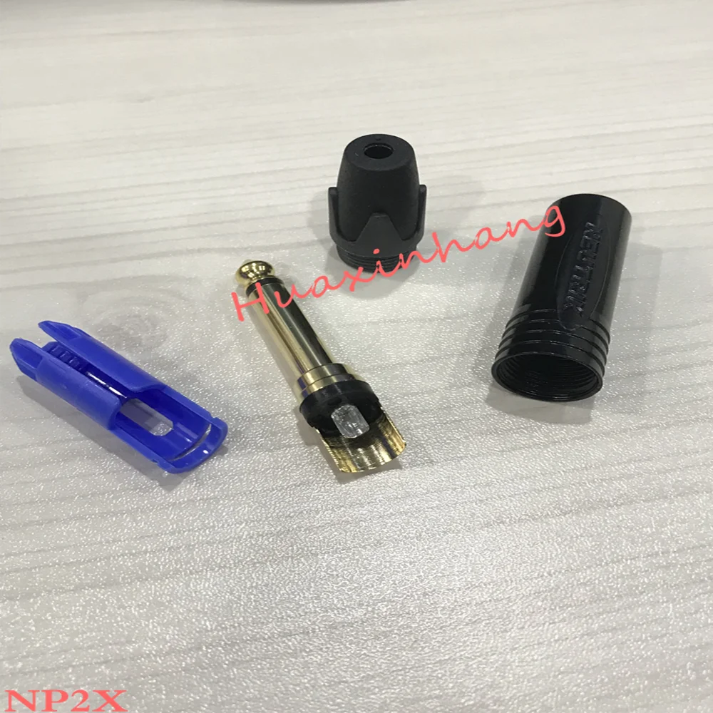 Золото Plating10 шт для NEUTRIK NP2X/NP2X-B штекер моно Профессиональный 2 полюса 6,35 мм 6,5 мм стерео разъем Neutrik 6,35 мм Джек черный