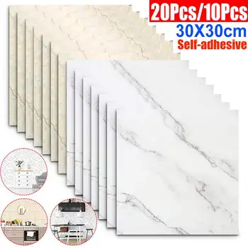 

2/5/10PCS Self adhesive Waterproof Vinyl Wallpaper 3D Brick Wall Stickers Tiles Marble Wallpaper Art Decals for Home Kitchen