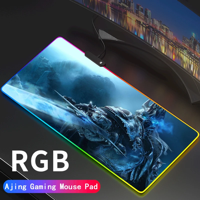 World Of Warcraft Rgb Arthas Mouse Pad Computer Led Gamer Large Wow