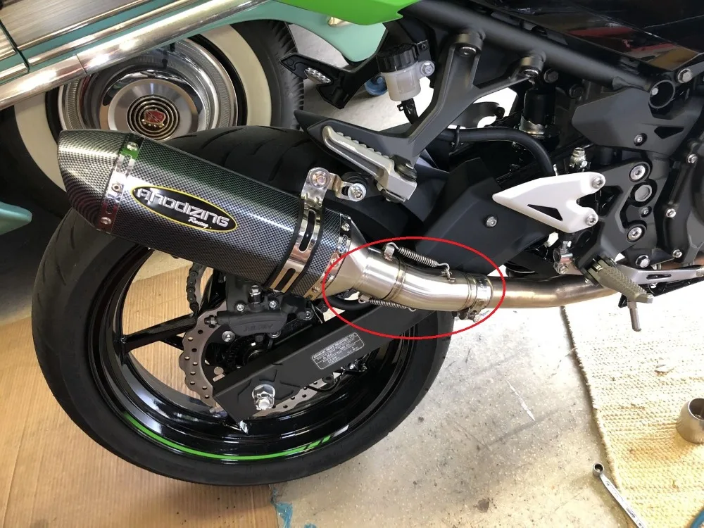 Motorcycle Exhaust Middle Link Pipe Slip-on Stainless Steel Z400 2018 2019 For Kawasaki Ninja400 NINJA 400 Z 400 Z400 18 19 (12)