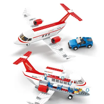 

275Pcs City Plane Aviation Airport Airplane DIY Creator Building Blocks Sets Juguetes Figures Avion Technic Brinquedos Kids Toys