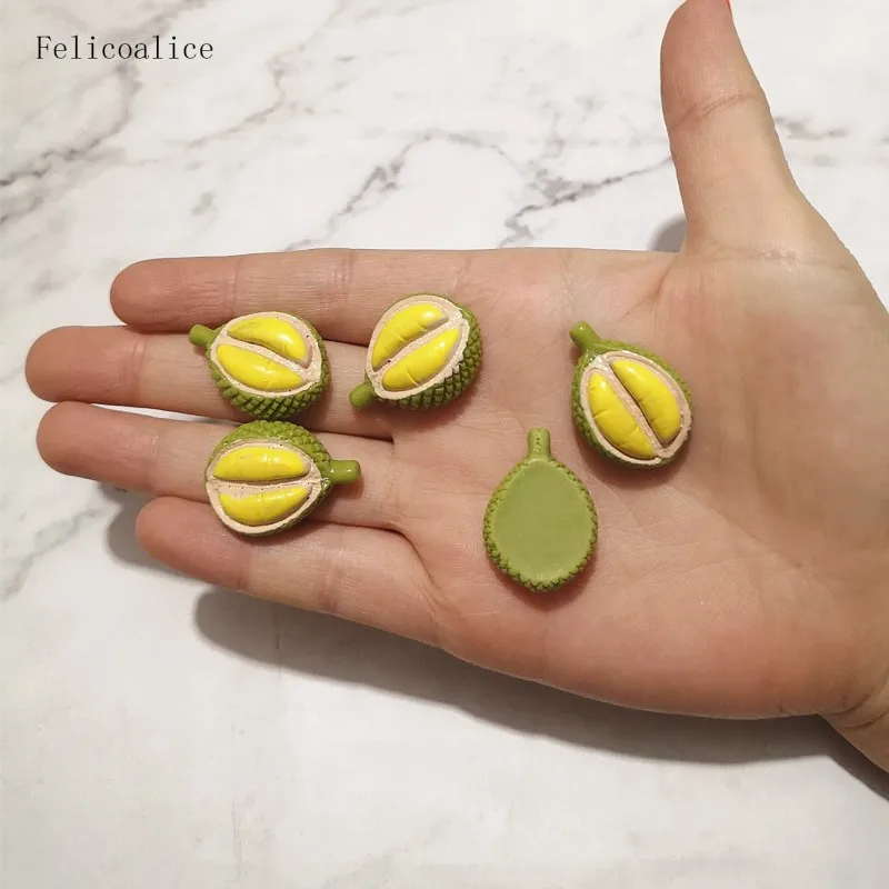 10pcs 10 шт., искусственный миниатюрный игрушечный кукольный домик из смолы, авокадо, дуриан, папайя, декоративные аксессуары для творчества - Цвет: 10pcs