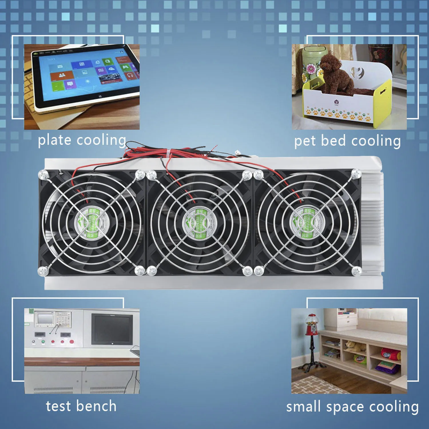 

High Quality Tri-core Thermoelectric Peltier Refrigeration Air Cooling Cooler System Heaksink