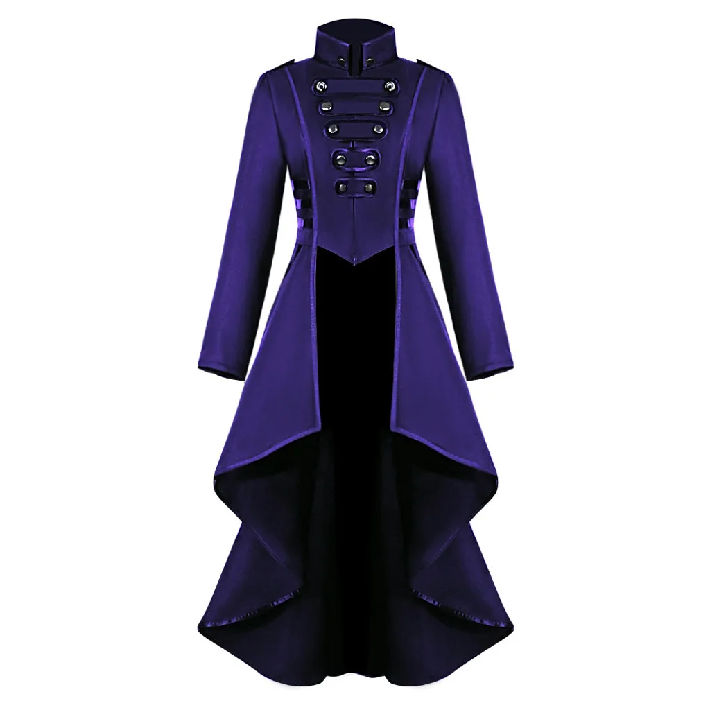 Косплей куртка для женщин Готический стимпанк пальто кнопка кружевной корсет Хэллоуин костюм пиджак-фрак# YL10