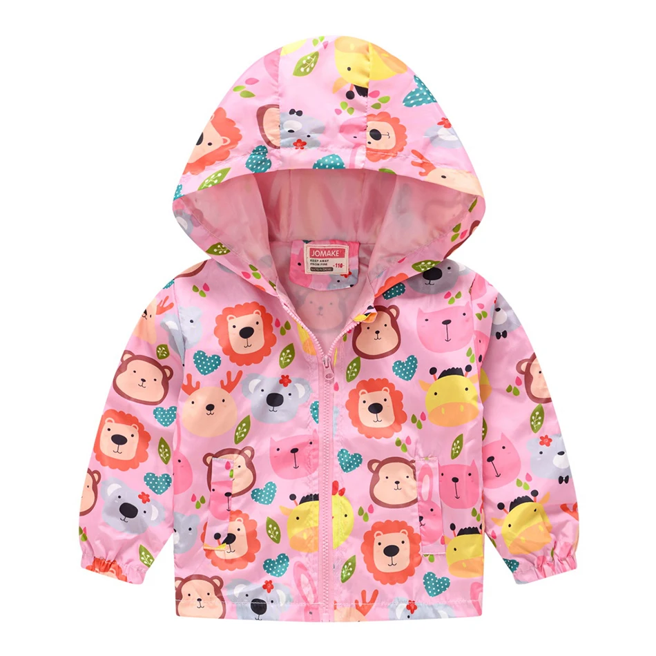 Kids Jackets Boys Girls Hooded Zipper Windbreaker Infant Waterproof